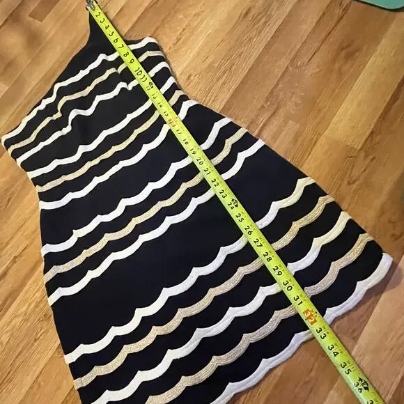 Lilly Pulitzer Tylar One Shoulder Scallop Mini Dress Navy Size 4 - Picture 12 of 13